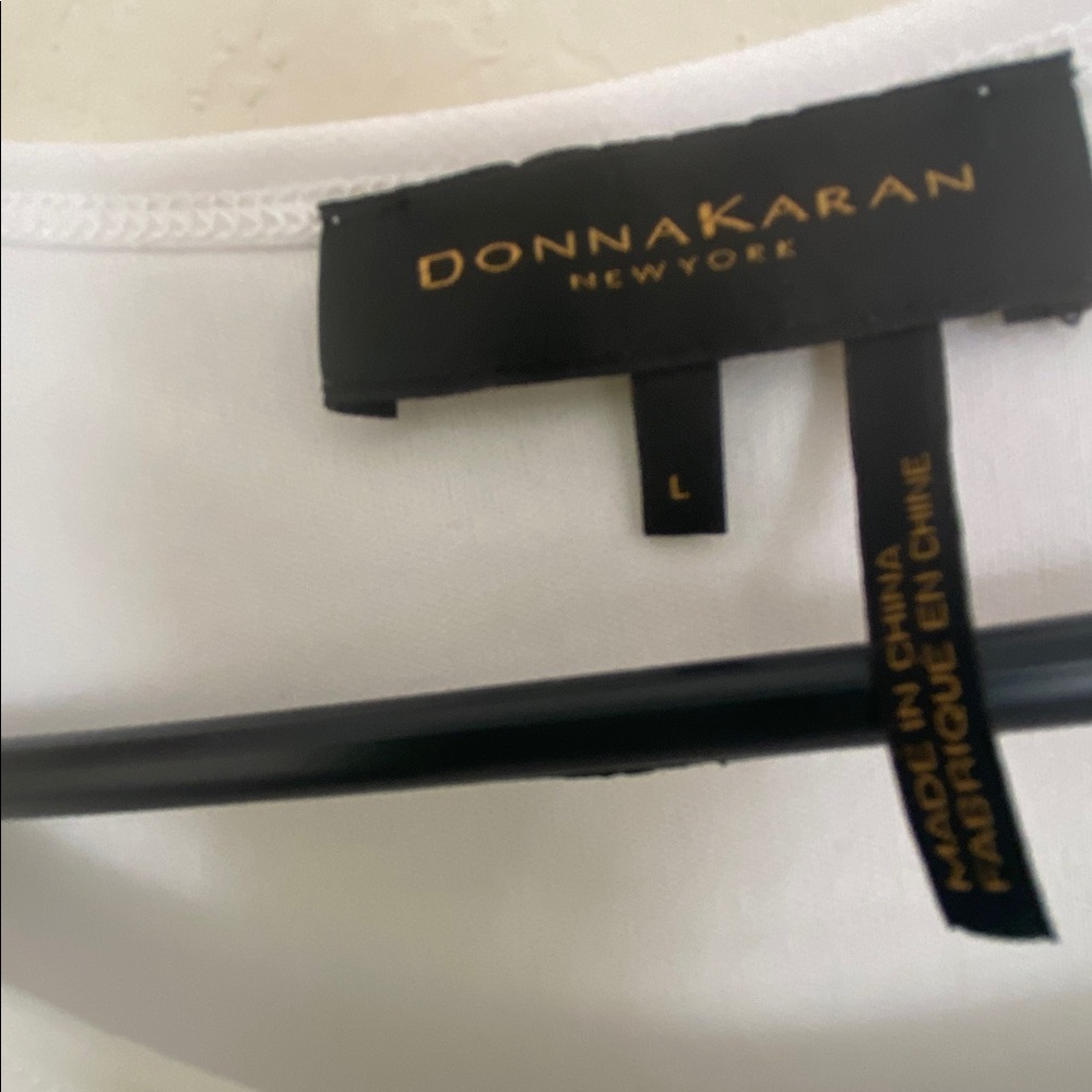 Donna Karan White Sheer Ruffle Sleeve Blouse - Picture 11 of 12